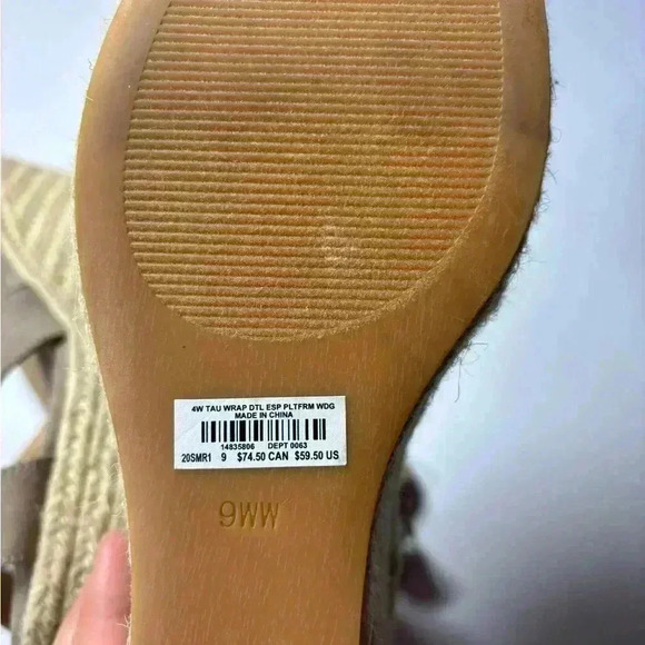 Torrid Ankle Wrap Platform Wedge Espadrilles Size 9WW New - Picture 11 of 11